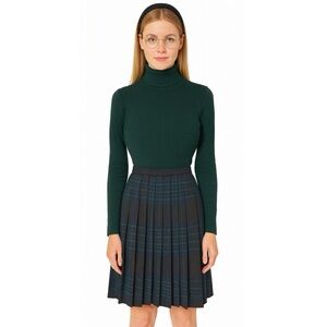 Talbots & Evan Picone Plaid Pleated Skirt Collab Size 10